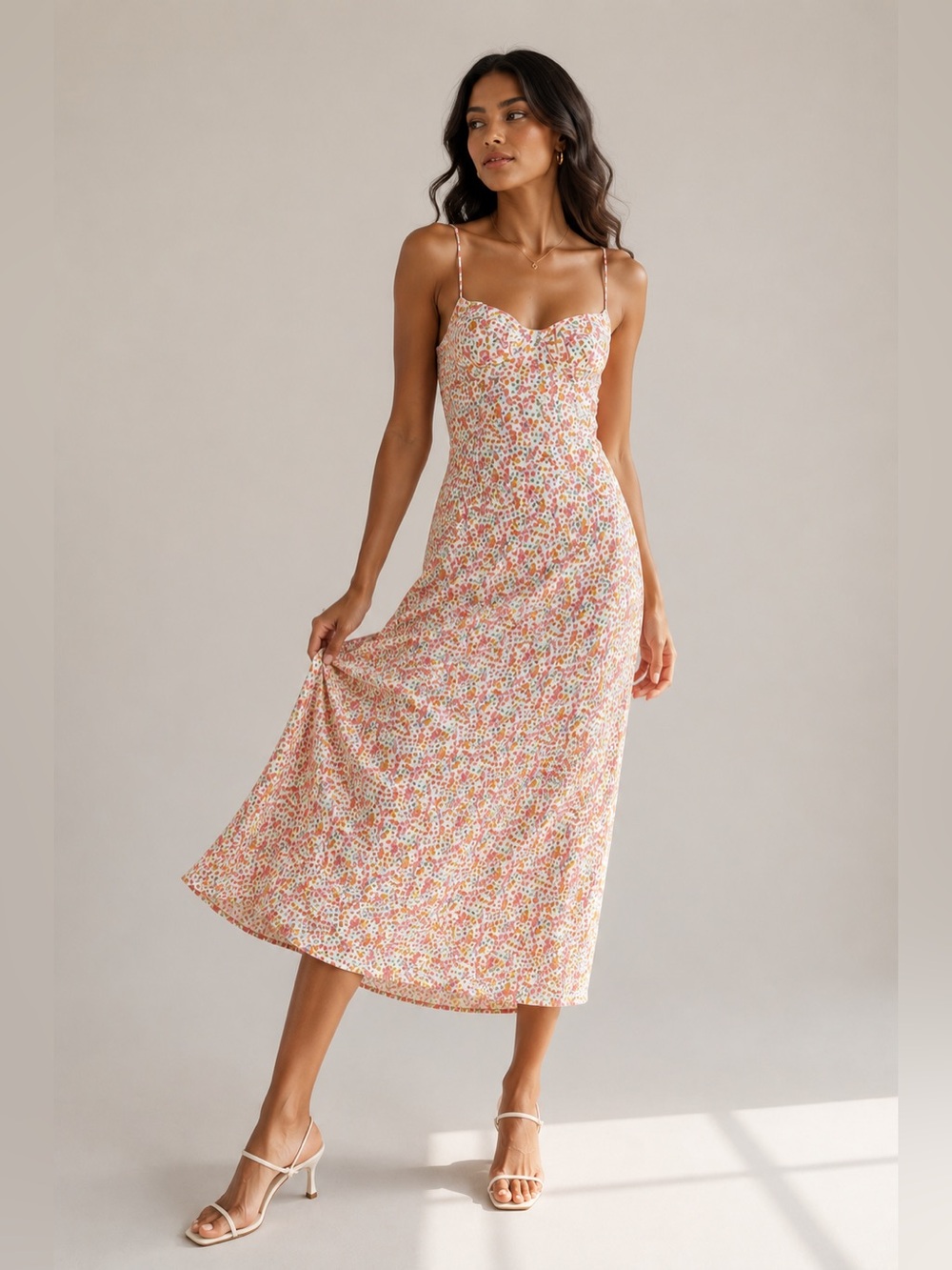 Princess Polly Amara Floral Midi Dress Spring Wedding Guest NWT